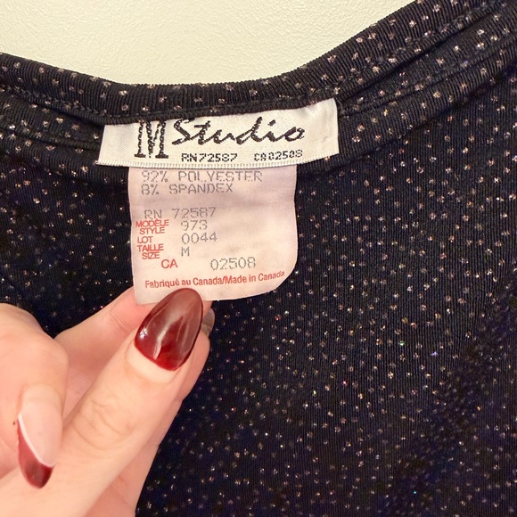 Vintage 90s/Y2K Glitter Cami Tank Top - Picture 2 of 4